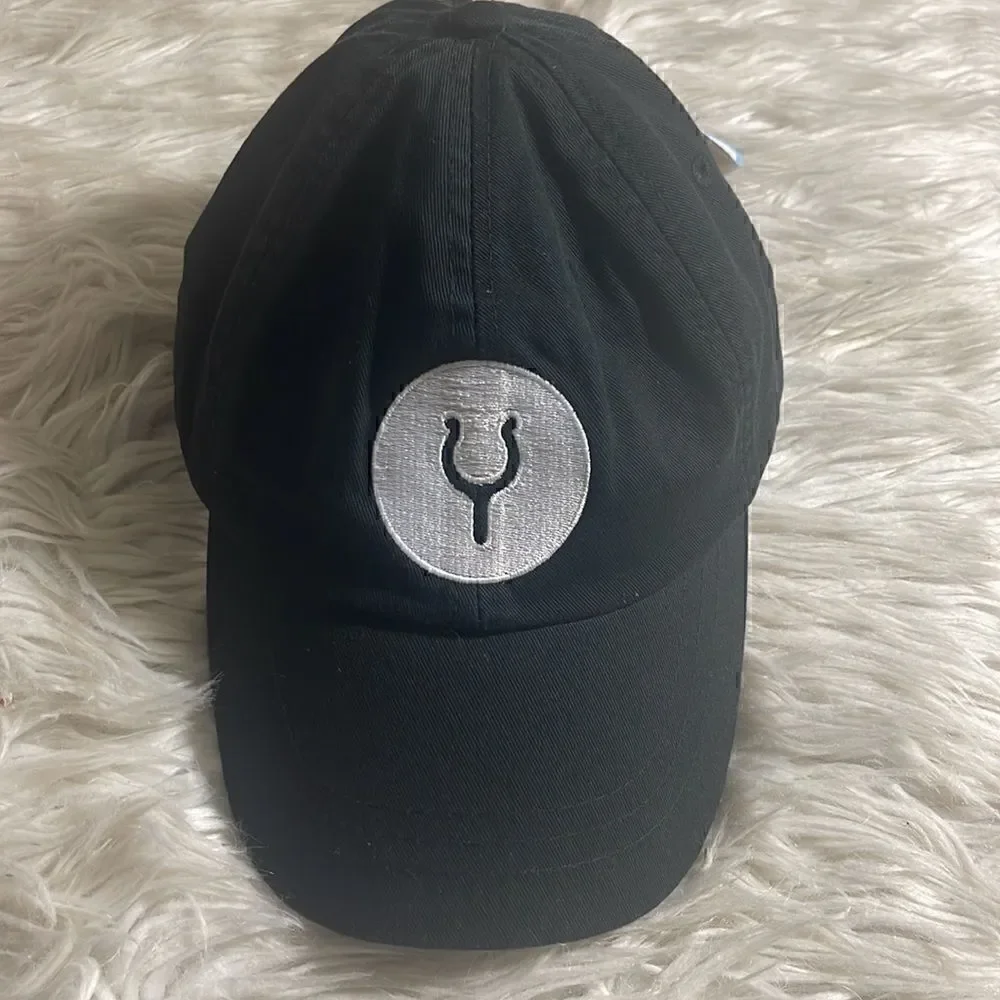 Adams Hat Adult one size‎ Baseball Cap cool crown Wishbone embroidered Black New